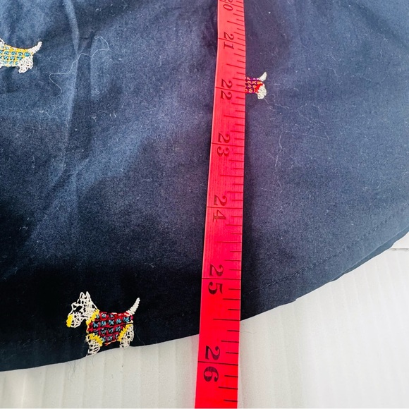 New J. Crew Navy Scottish Terrier Slim Fit Embroidered Shirt Size 12 - Picture 11 of 11
